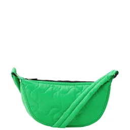 Accessorize London Green Fabric Quilted Sling Handbag image 3