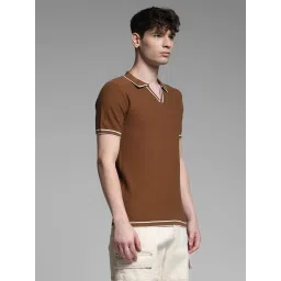 Jack & Jones Brown Cotton Regular Fit Polo T-Shirt image 3