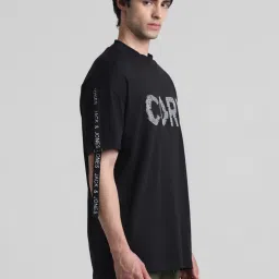 Jack & Jones Jet Black Cotton Boxy Fit Printed T-Shirt image 3