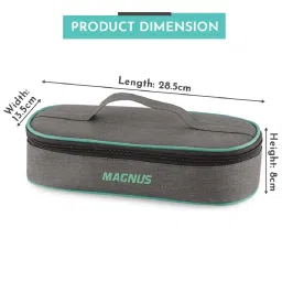 Magnus Borosilicate Glass Vivid Lunch Box With Pouch & 2 Round Containers (400 Ml Each) image 3