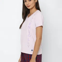 Allen Solly Pink Cotton Printed T-Shirt image 3