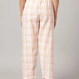 Kryptic Pink & White Cotton Checks Lounge Pants (Pack Of 2) image 3