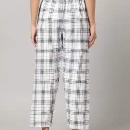 Kryptic White Cotton Checks Lounge Pants (Pack Of 2) image 3