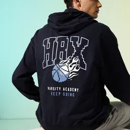 HRX by Hrithik Roshan Brand Logo Printed Hooded Sweatshirt-picture-34