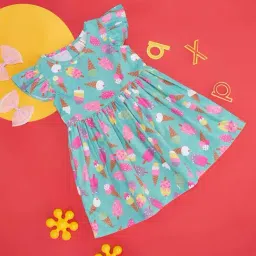 Pantaloons Baby Kids Blue & Pink Cotton Printed Dress-picture-17