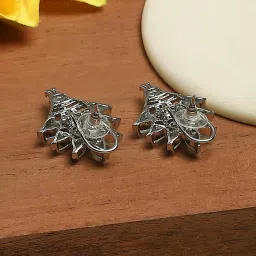 Biba Mint Green Brass Stud Earrings for Women image 3