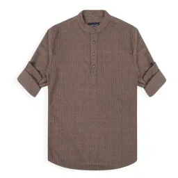 CHARCHIT Boys Brown Cotton Lycra Striped Kurta-picture-47