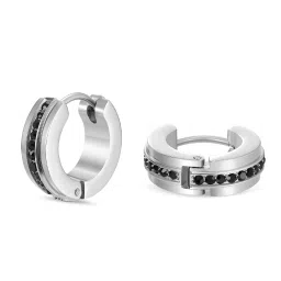 Police Fragment Crystal Huggie Earrings image 3