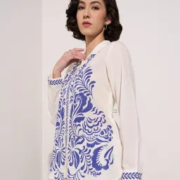 Akkriti By Pantaloons Blue Regular Fit Printed Tunic image 3