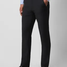 Van Heusen Black Slim Fit Texture Trousers image 3