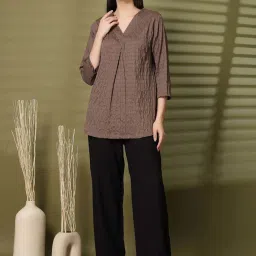 Melon By plusS Brown Plain Top image 3