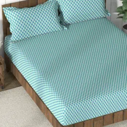 Nautica Bristol Multicolor 150 TC King Bedsheet with 2 Pillow Covers image 3