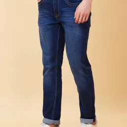 Being Human Dark Blue Slim Fit Lightly Washed Jeans image 3
