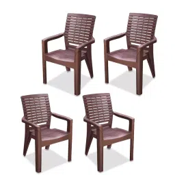 Maharaja Singham 102 Plastic Chair Brown (Set of 4)-picture-30