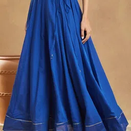 Fabindia Women Solid Casual Flared Maxi Flared Skirt-picture-12