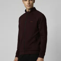 Van Heusen Maroon Cotton Regular Fit Printed Jacket image 3