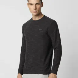 Van Heusen Grey Regular Fit Textured Sweatshirt image 3