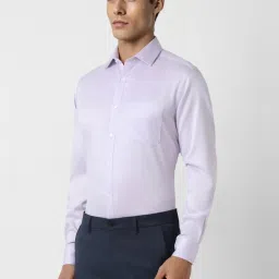 Van Heusen Purple Cotton Regular Fit Texture Shirt image 3