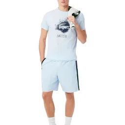 Lacoste Blue Lightweight Colour-Block Stripe Tennis Shorts image 5