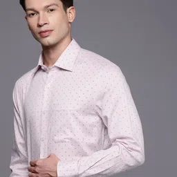 Louis Philippe Classic Fit Micro Ditsy Printed Pure Cotton Formal Shirt-image-32