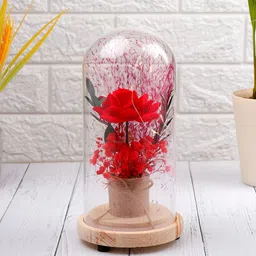 Archies Red Flowers LED Glass Figurine Showpiece-picture-28