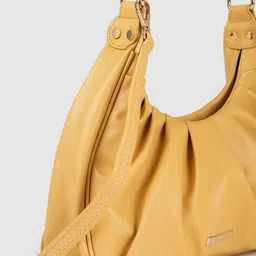 Caprese Mustard Yellow Solid Structured Hobo Bag image 4