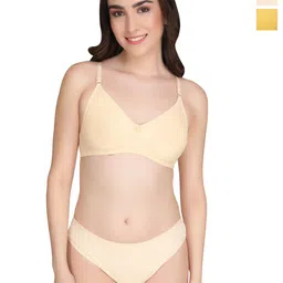 Liigne Pack Of 2 Everyday Non Padded Bra Pure Cotton Lingerie Set-VCNPBPC5442-30B-picture-28