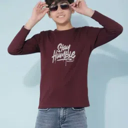 Crimsoune Club Boys Wine Cotton Printed Full Sleeves T-shirt-picture-17
