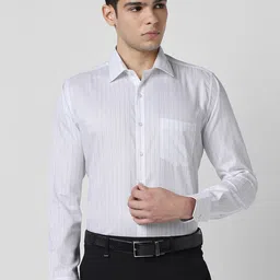 Van Heusen Striped Spread Collar Slim Fit Formal Shirt-picture-35