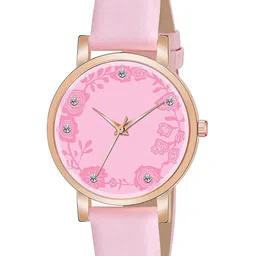 CSAMON Women Embellished Dial & Straps Analogue Watch C36RG PINK R2 Leather-picture-23