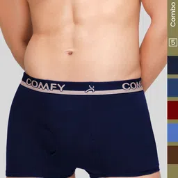 AMUL COMFY Pack of 5 Cotton Solid Trunk image 5