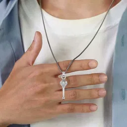 Utkarsh Silver-Plated Contemporary Pendants with Chains image 4