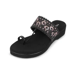 Metro Women Woven Design Wedge Mules image 2