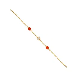 Sri Jagdamba Pearls 22 kt Gold Rakhi cum Bracelet-image-3