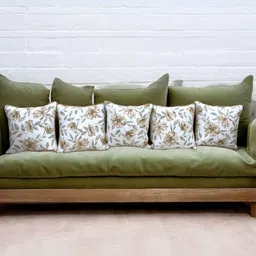 LUSHLYF White & Brown Floral Velvet Square Cushion Covers image 4