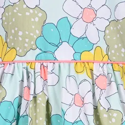 Wish Karo Floral Print Flutter Sleeve Satin A-Line Dress image 2