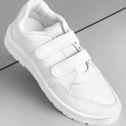 Pine Kids Velcro Closure School Shoes - White-picture-16