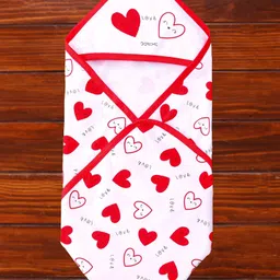 Doreme Interlock Towel & Wrappers Heart Print L 81 x B 81 cm - Red-image-78