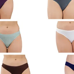 ORLIZEA Pack of 6 Women Low-Rise Cotton Blend Thongs-picture-40