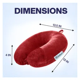 Billebon Premium Neck Pillow Red Fibre Filled Round Travel Pillow image 3