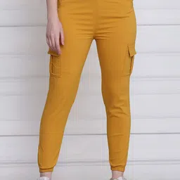 DIMPY GARMENTS Women Relaxed High-Rise Wrinkle Free Joggers Trousers-image-21