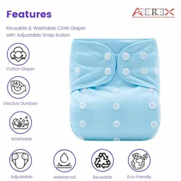 AEREX Reusable Cloth Diapers For Baby 6 Months to 3 Years Without Insert Pads Leak Proof Washable Diapers For New Born Babies Adjustable Pocket Cloth Diaper Nappies (Multicolor, Pack of 1) image 4