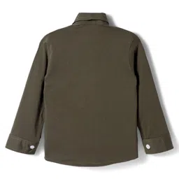 Mini Taurus Sinker Knit Full Sleeves Checkered 3 Piece Party Suit with Bow Applique - Olive Green image 4