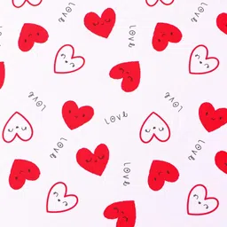 Doreme Interlock Towel & Wrappers Heart Print L 81 x B 81 cm - Red image 5