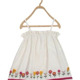 Blue Giraffe Kids Cream Cotton Applique Pattern Top-picture-27
