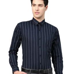Hancock Navy Striped Cotton Shirt-picture-44