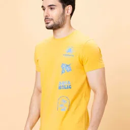Being Human Yellow Regular Fit Crew T-Shirt image 3
