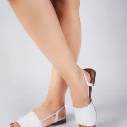 The White Pole Women's White Sling Back Sandals-picture-36