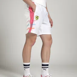 Puma White Regular Fit Colour Block Sports Shorts image 3