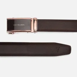 Van Heusen Brown Leather Solid Waist Belt image 3